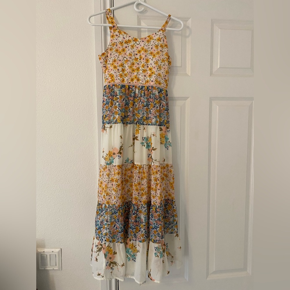Dillards Multi-Pattern Maxi Dress Size XL(girls)
